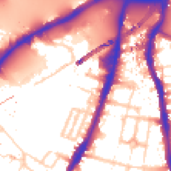 Daytime road noise heatmap for SW8 4SA