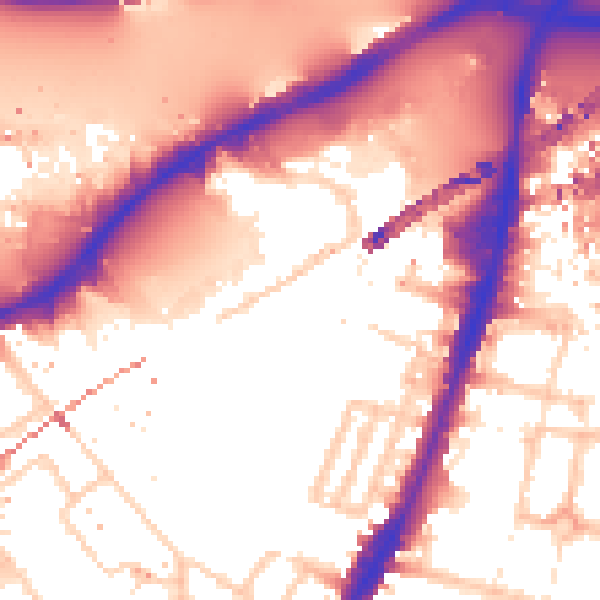 Daytime road noise heatmap for SW8 5PP