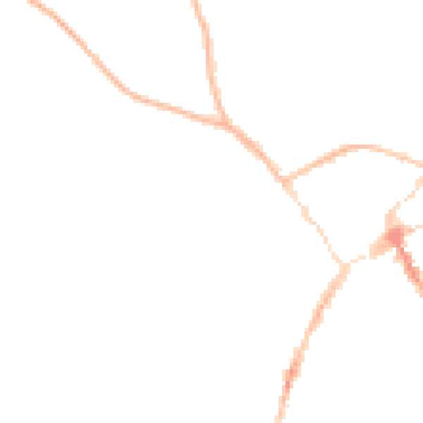 Night-time road noise heatmap for SY11 1AZ