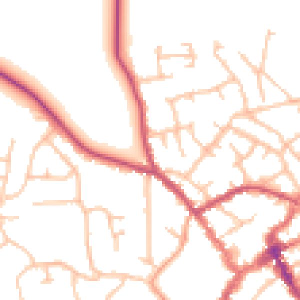 Daytime road noise heatmap for SY11 1BH