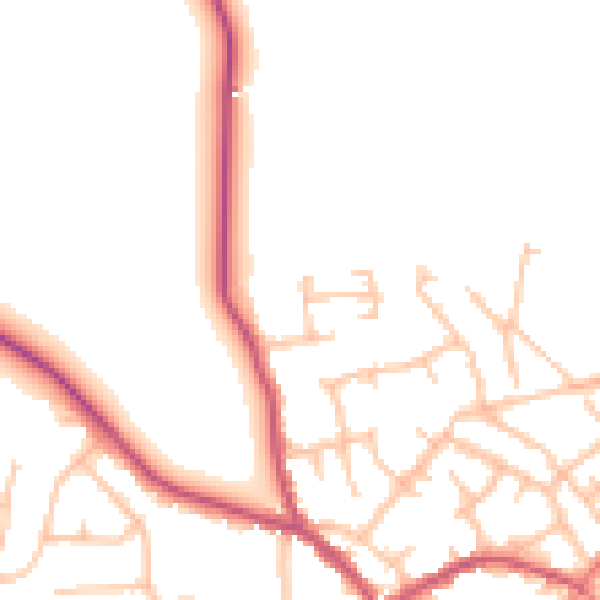 Daytime road noise heatmap for SY11 1BP