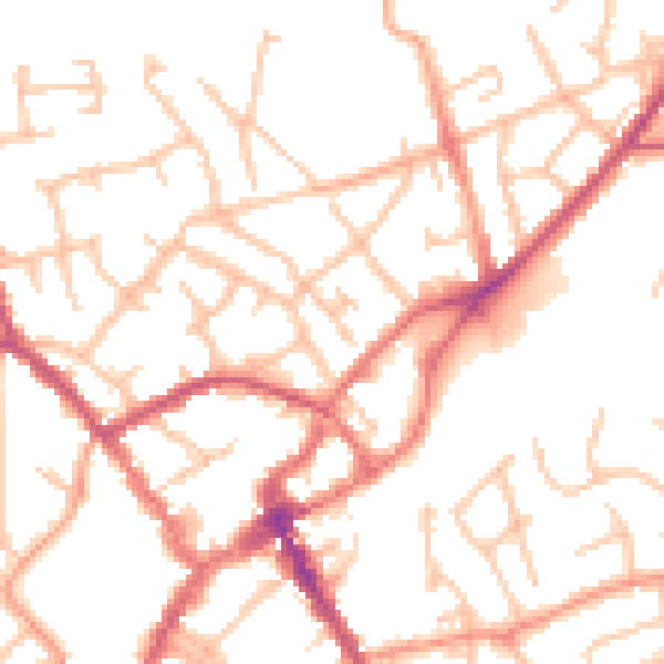 Daytime road noise heatmap for SY11 1DH