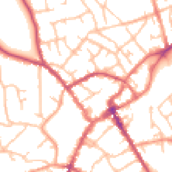 Daytime road noise heatmap for SY11 1LF