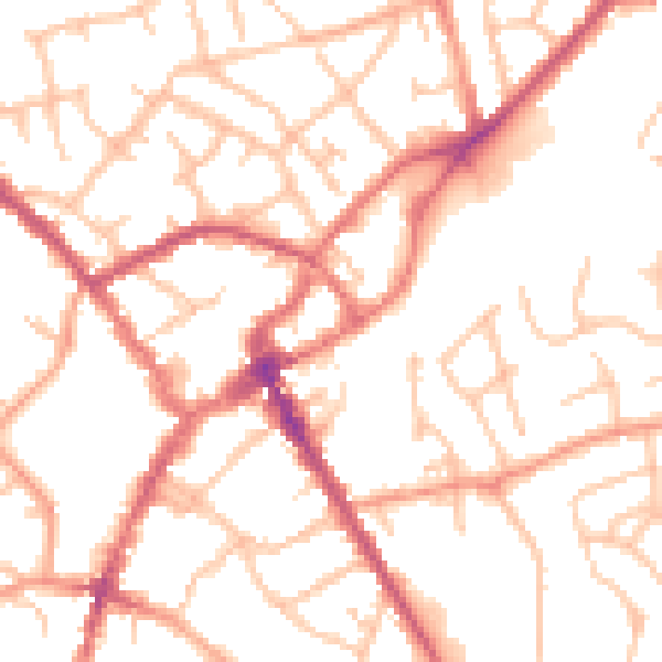 Daytime road noise heatmap for SY11 1RB