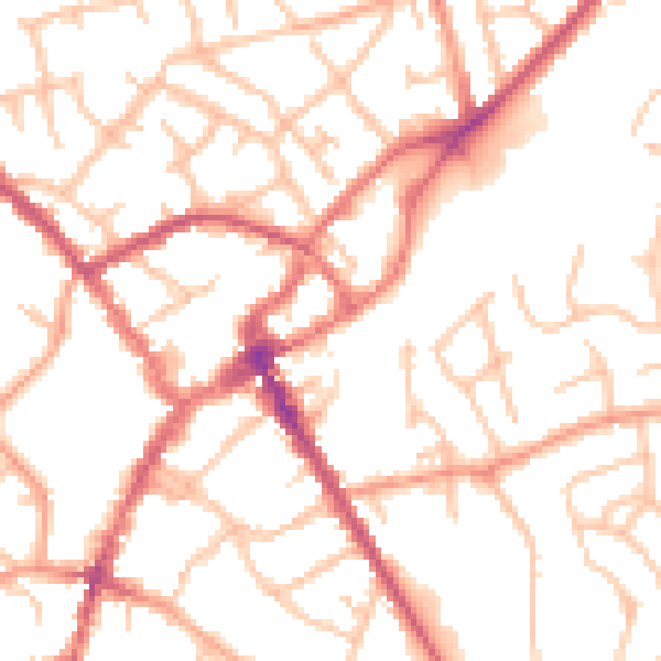 Daytime road noise heatmap for SY11 1RE