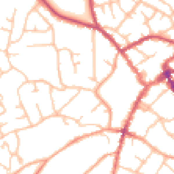 Daytime road noise heatmap for SY11 1RR