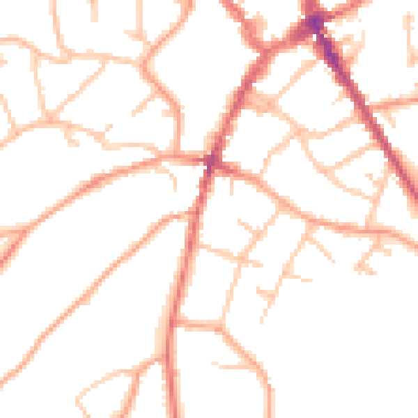 Daytime road noise heatmap for SY11 2AA