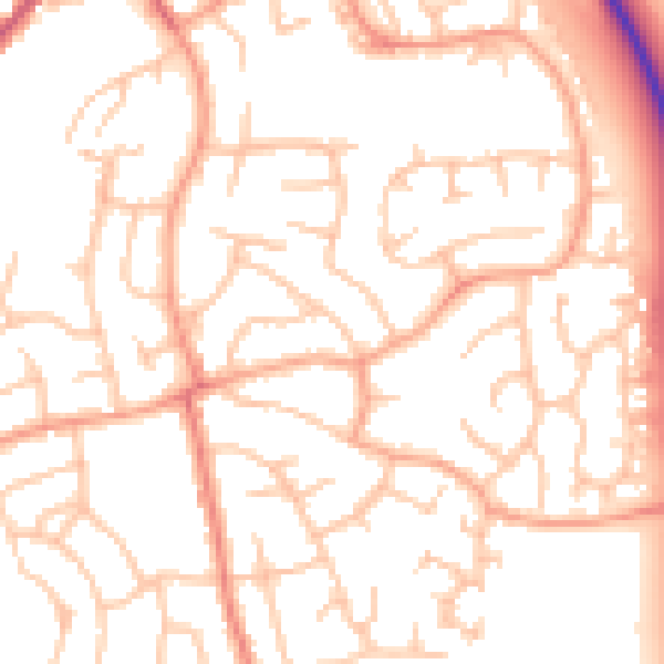 Daytime road noise heatmap for SY11 2DU