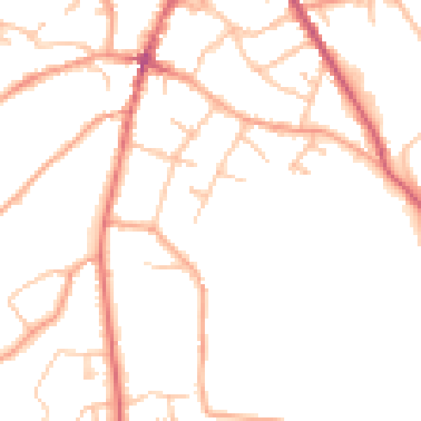 Daytime road noise heatmap for SY11 2JB