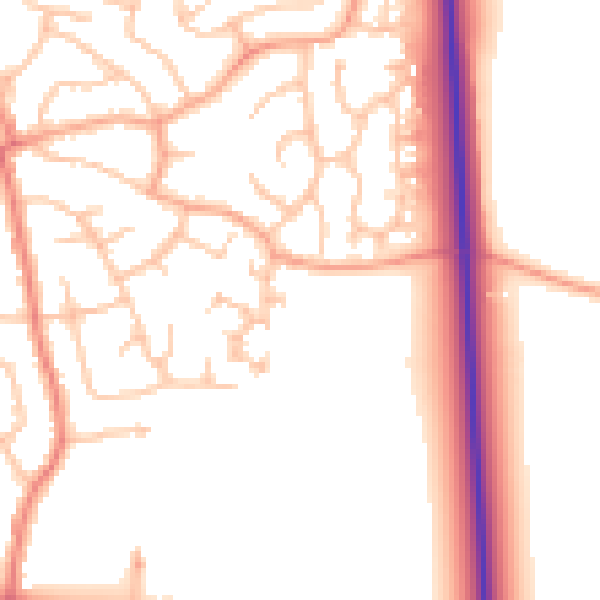 Daytime road noise heatmap for SY11 2JH