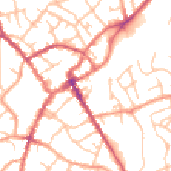 Daytime road noise heatmap for SY11 2JL