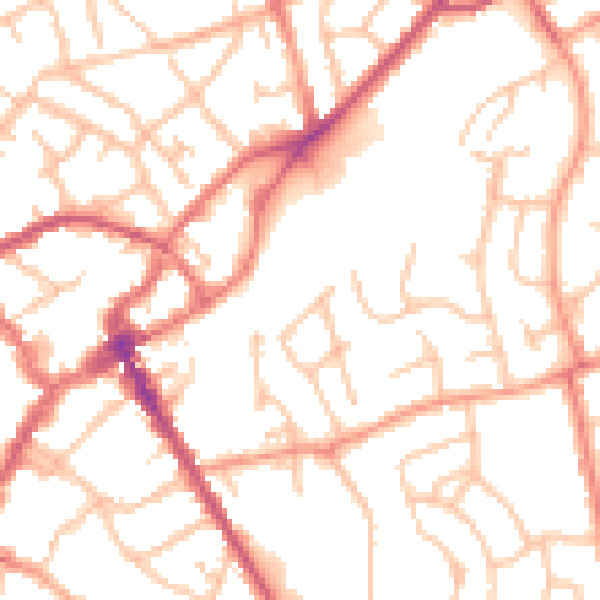 Daytime road noise heatmap for SY11 2JP