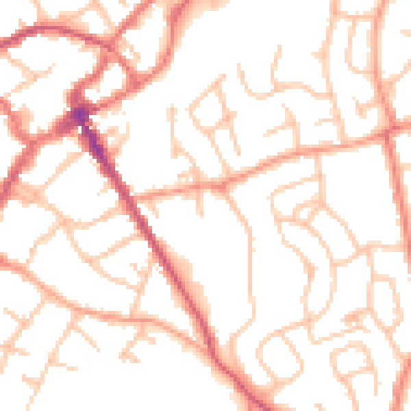 Daytime road noise heatmap for SY11 2SN