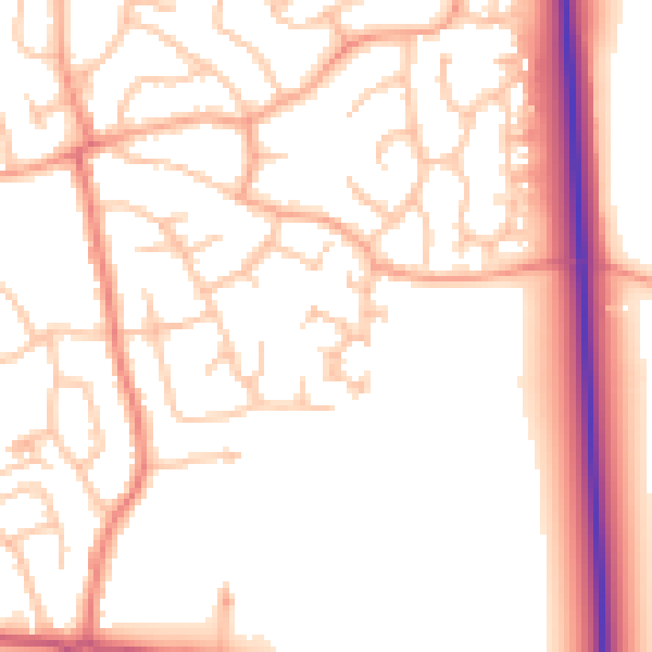 Daytime road noise heatmap for SY11 2UE
