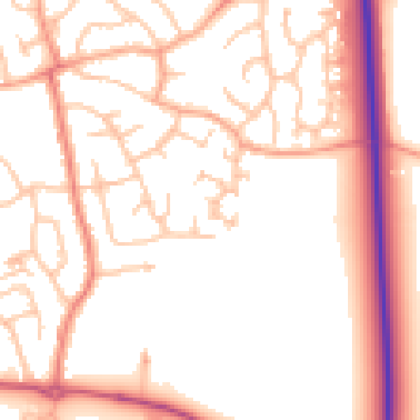 Daytime road noise heatmap for SY11 2US