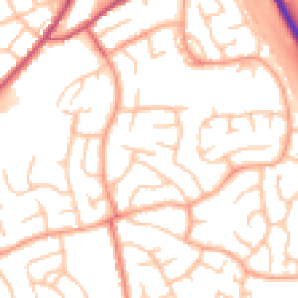 Daytime road noise heatmap for SY11 2UW