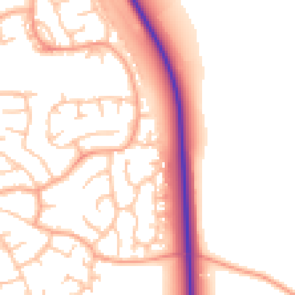 Daytime road noise heatmap for SY11 2YD