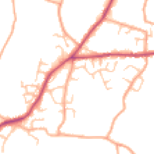 Daytime road noise heatmap for SY11 3AG