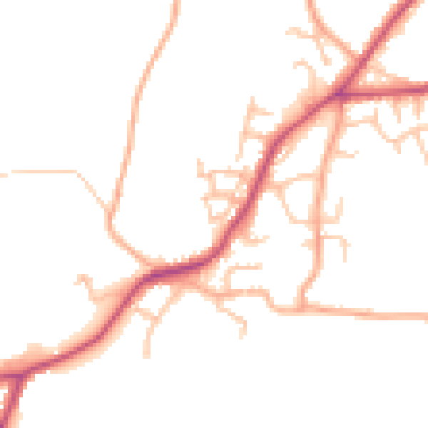 Daytime road noise heatmap for SY11 3BF