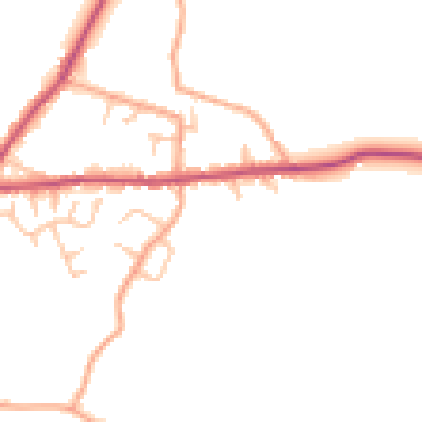 Daytime road noise heatmap for SY11 3BP