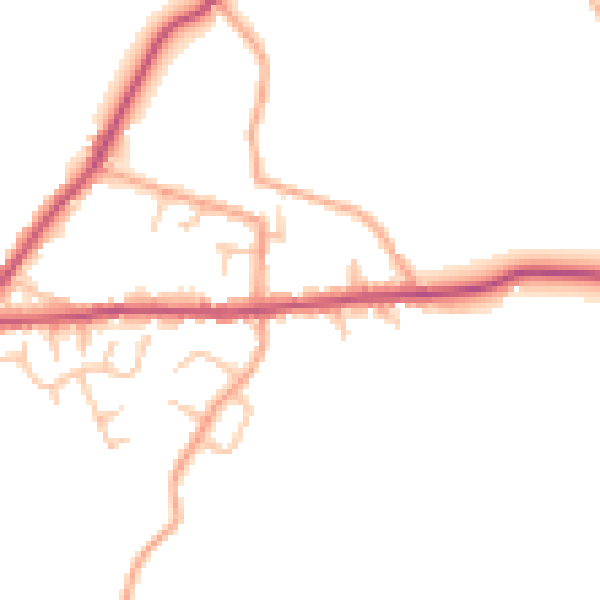 Daytime road noise heatmap for SY11 3BT