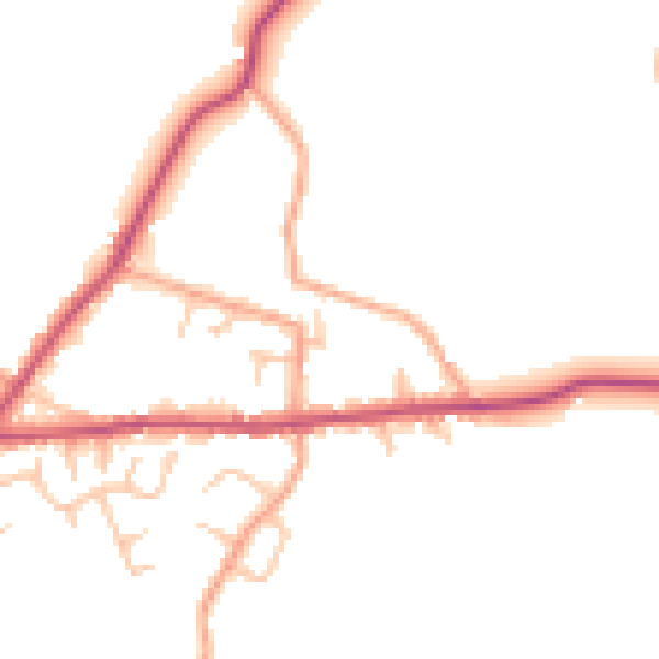 Daytime road noise heatmap for SY11 3BU