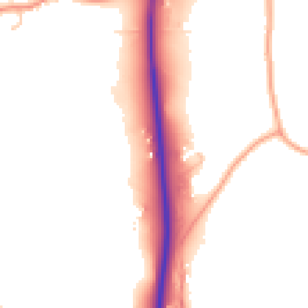 Daytime road noise heatmap for SY11 3EN