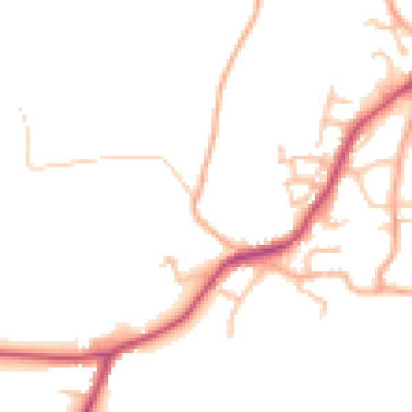 Daytime road noise heatmap for SY11 3ES
