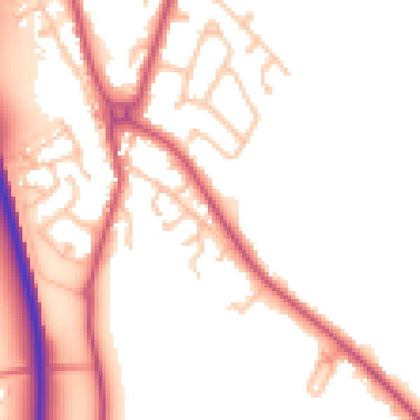 Daytime road noise heatmap for SY11 3GZ