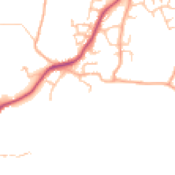 Daytime road noise heatmap for SY11 3HZ