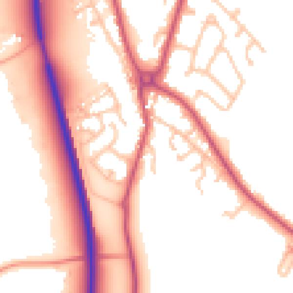 Daytime road noise heatmap for SY11 3JS