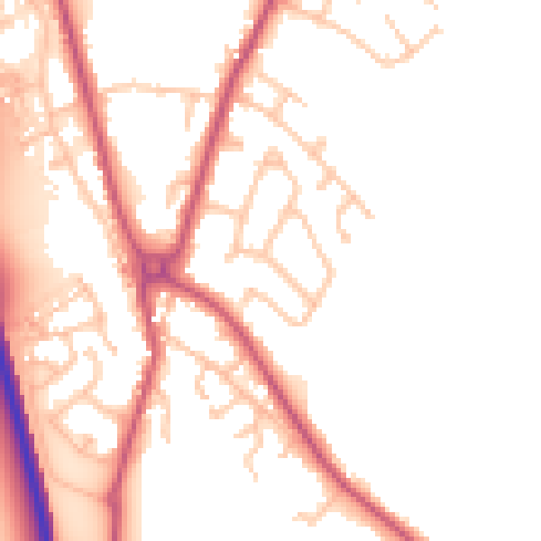 Daytime road noise heatmap for SY11 3PA