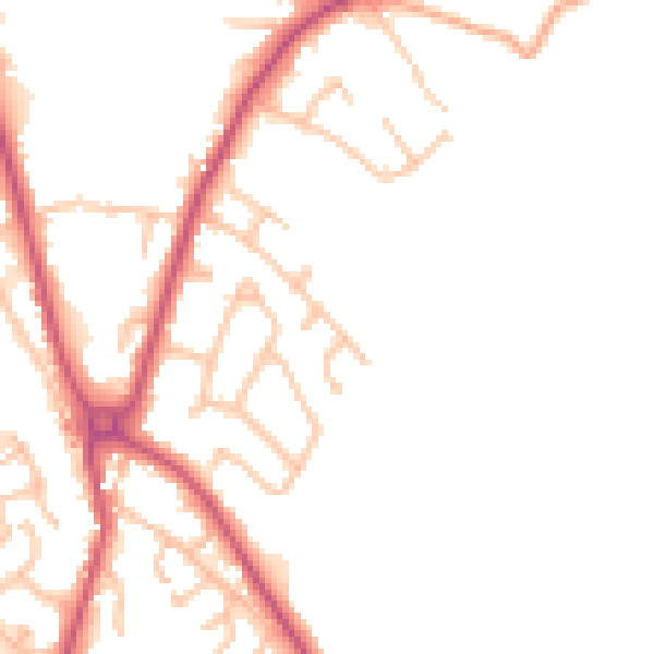 Daytime road noise heatmap for SY11 3PP