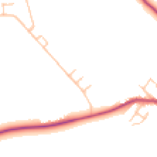 Daytime road noise heatmap for SY11 4AH