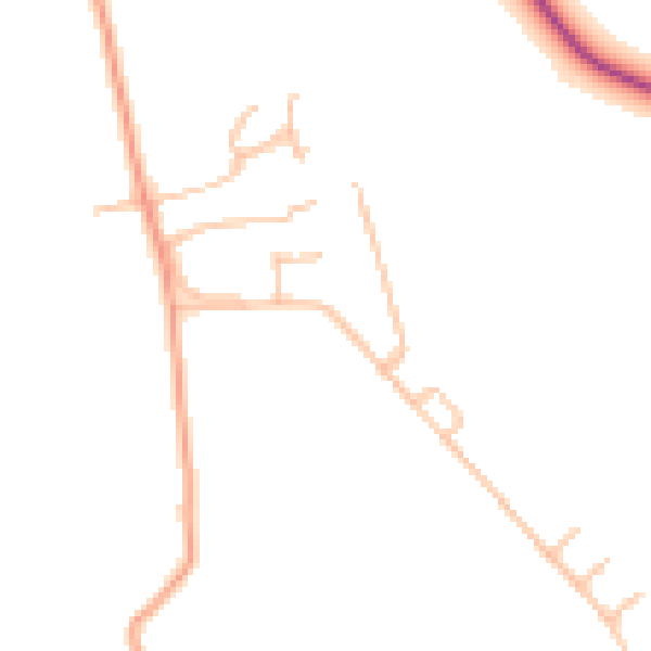 Daytime road noise heatmap for SY11 4AN