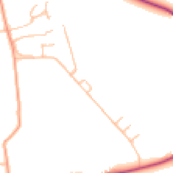 Daytime road noise heatmap for SY11 4BF