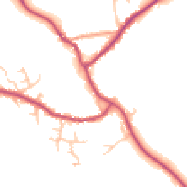 Daytime road noise heatmap for SY11 4DF