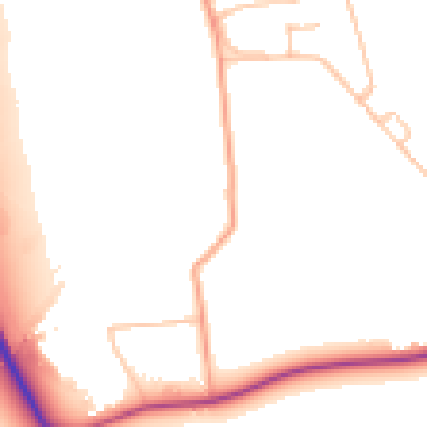 Daytime road noise heatmap for SY11 4FR