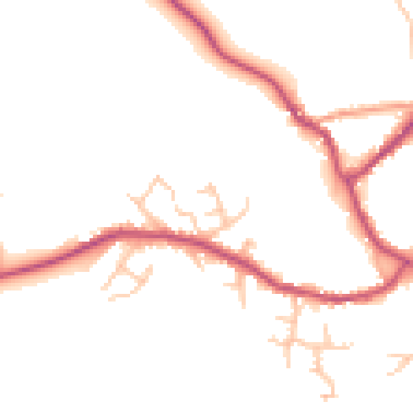 Daytime road noise heatmap for SY11 4NA