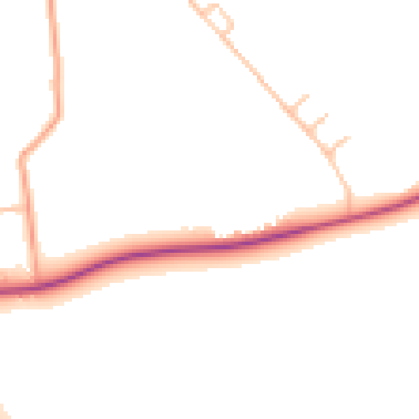 Daytime road noise heatmap for SY11 4ND