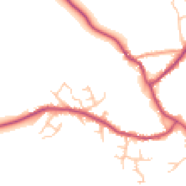 Daytime road noise heatmap for SY11 4PN