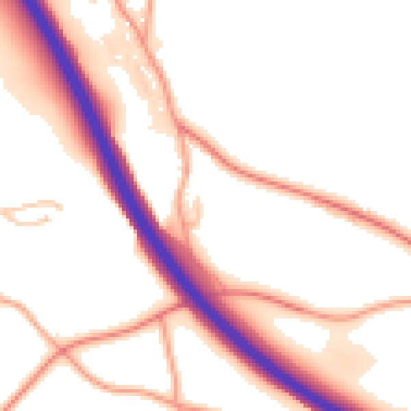 Daytime road noise heatmap for SY4 1DN