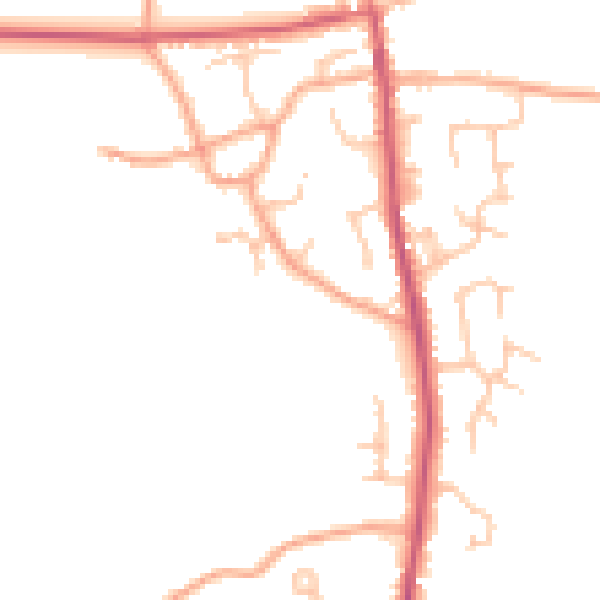 Daytime road noise heatmap for SY4 2DZ