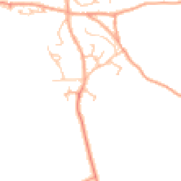 Daytime road noise heatmap for SY4 3NS