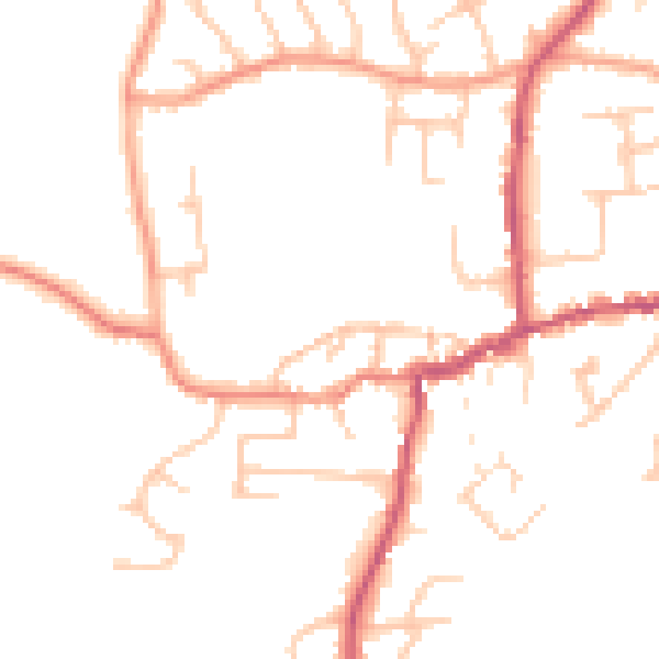 Daytime road noise heatmap for SY4 5DT