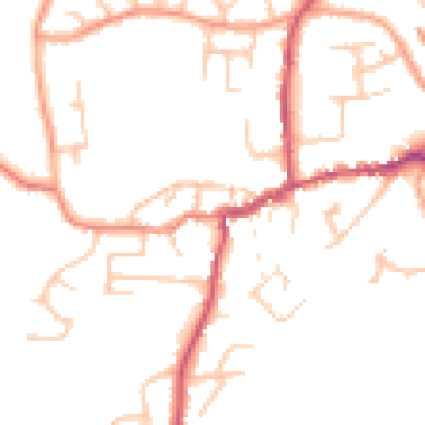 Daytime road noise heatmap for SY4 5DW