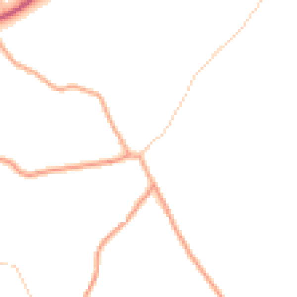 Daytime road noise heatmap for SY4 5JQ