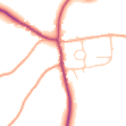 Daytime road noise heatmap for SY5 6BW