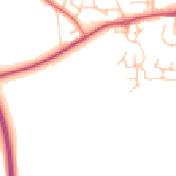 Daytime road noise heatmap for SY5 8PG