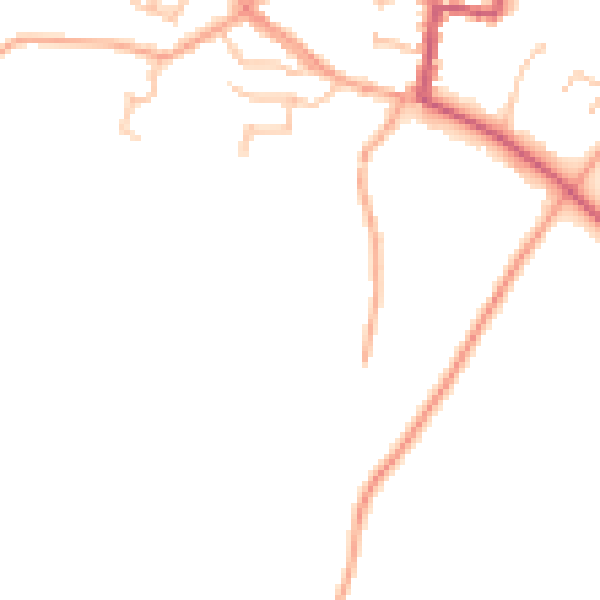 Daytime road noise heatmap for SY9 5AG